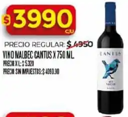 Supermercados DIA Cantus vino malbec oferta