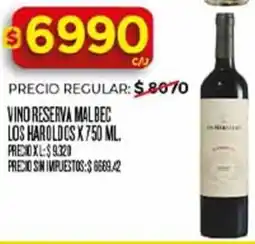 Supermercados DIA Los haroldcs vino reserva mal bec oferta