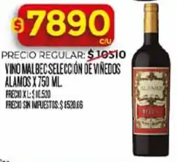 Supermercados DIA Vino malbec selección de vinedos alamos oferta