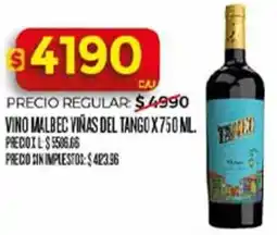Supermercados DIA Viñas del tango vino malbec oferta