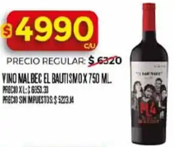 Supermercados DIA El bautismo vino malbec oferta