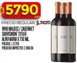 Supermercados DIA Syrah alma mora vino malbec/cabernet sauvignon oferta