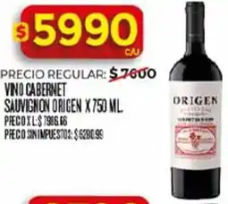 Supermercados DIA Origen vino cabernet sauvignon oferta