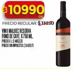 Supermercados DIA Fond de caev vino malbec reserva oferta