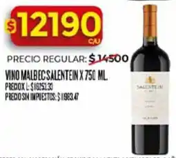 Supermercados DIA Salentein vino malbec oferta