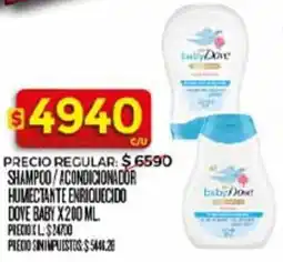 Supermercados DIA Dove baby shampoo/acondicionador humectante enriquecido oferta