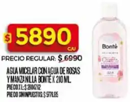 Supermercados DIA Bonté agua micelar con agua de rosas ymanzanilla oferta
