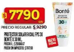 Supermercados DIA Bonté protector solarfacial fps 30 oferta