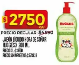 Supermercados DIA Huggies jabón líquido hora de soñar oferta