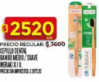 Supermercados DIA Meraki cepillo dental bambu medio/suave oferta