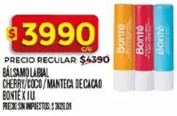 Supermercados DIA Bonté bálsamo labial cherry/coco/manteca de cacao oferta