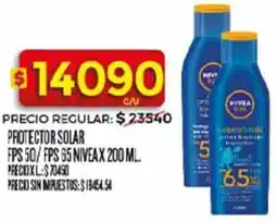 Supermercados DIA Nivea protector solar fps 50/fps 65 oferta