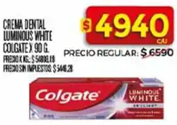 Supermercados DIA Colgate crema dental luminous white oferta