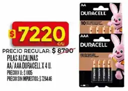 Supermercados DIA Duracell pilas alcalinas aa/aaa oferta