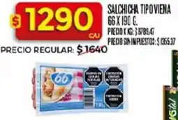 Supermercados DIA 66 salchicha tipoviena oferta