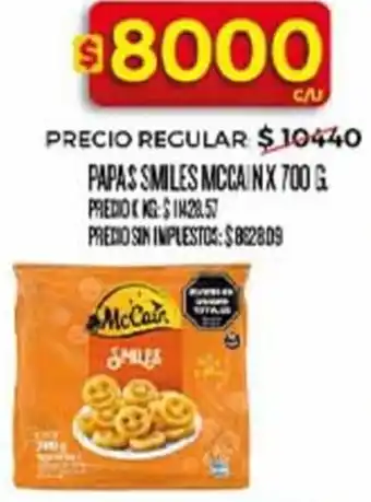 Supermercados DIA Mccain papas smiles oferta