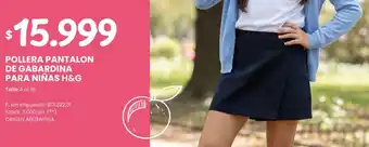 H&G pollera pantalon de gabardina para niñas