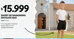Changomas H&G short de gabardina escolar oferta