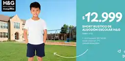 Changomas H&G short rustico de algodón escolar oferta