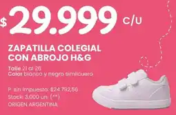 Changomas H&G zapatilla colegial con abrojo oferta