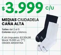 Changomas Medias ciudadela caña alta oferta