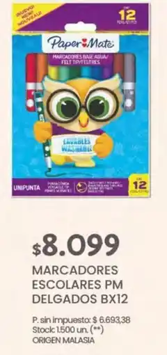 Changomas Marcadores escolares pm delgados bx12 oferta