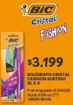 Changomas Bolígrafo cristal fashion surtido bl x 4 oferta