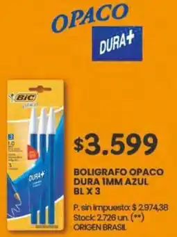Changomas Opaco boligrafo dura imm azul blx 3 oferta
