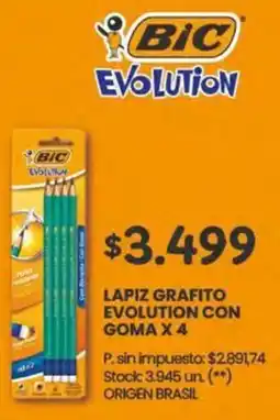 Changomas Bic lapiz grafito evolution con goma x 4 oferta