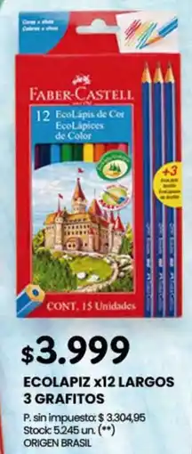 Changomas Ecolapiz x12 largos 3 grafitos oferta