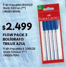 Changomas Flow pack 3 bolígrafo trilux azul oferta