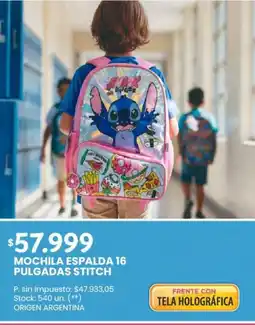 Changomas Mochila espalda 16 pulgadas stitch oferta