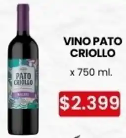 Autoservicio Capo Pato criollo vino oferta