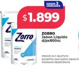 Supermayorista Vital Zorro jabon liquido d/p oferta