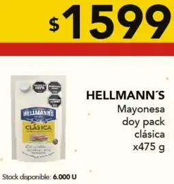 Nini Mayorista Hellmann's mayonesa doy pack clásica oferta