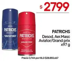 Nini Mayorista Patrichs desod. aer.masc aviator/grand prix oferta