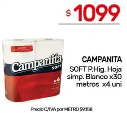 Nini Mayorista Campanita soft p.hig. hoja simp. blanco oferta
