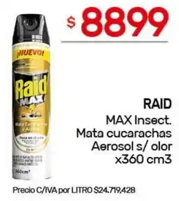 Nini Mayorista Raid max insect. mata cucarachas aerosol s/olor oferta