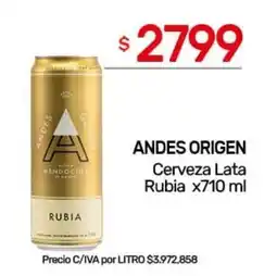 Nini Mayorista Andes Origen Rubia cerveza oferta
