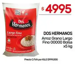 Nini Mayorista Dos hermanos arroz grano largo fino 00000 bolsa oferta
