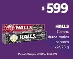 Nini Mayorista Halls caram. duros varios sabores oferta