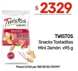 Nini Mayorista Twistos snacks tostaditas mini jamón oferta