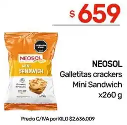 Nini Mayorista Neosol galletitas crackers mini sandwich oferta