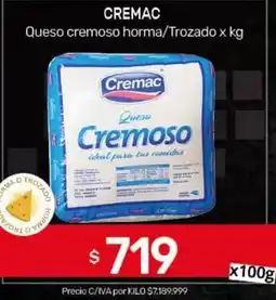 Nini Mayorista Cremac queso cremoso horma/trozado oferta