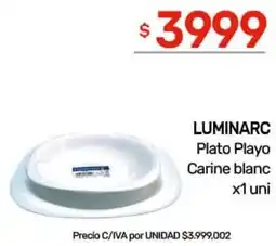 Nini Mayorista Luminarc plato playo carine blanc oferta