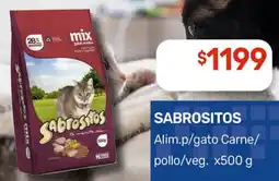 Nini Mayorista Sabrositos alim.p/gato carne/ pollo/veg. oferta