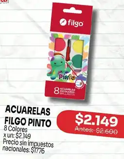 Makro Acuarelas filgo pinto 8 colores oferta