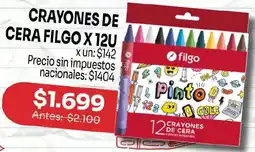 Makro Crayones de cera filgo oferta