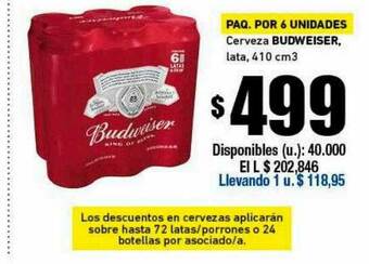 Cooperativa Obrera Cerveza Budweiser oferta