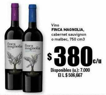 Cooperativa Obrera Vino Finca Magnolia Cabernet Sauvignon O Malbec oferta